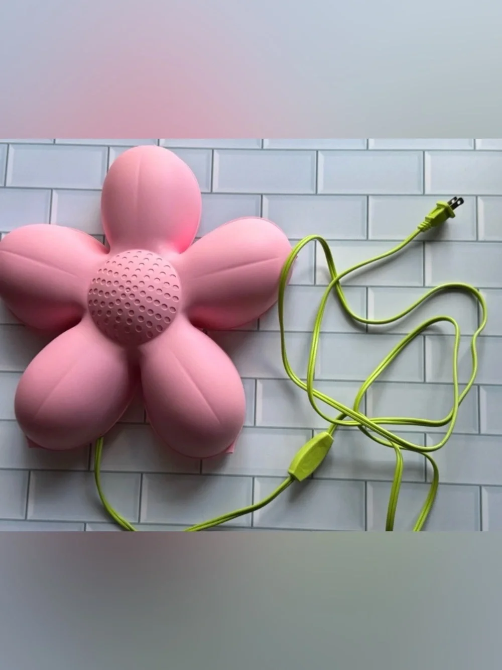 VTG IKEA Smila Blomma Flower Daisy Wall Hanging Sconce Light Lamp Pink14”